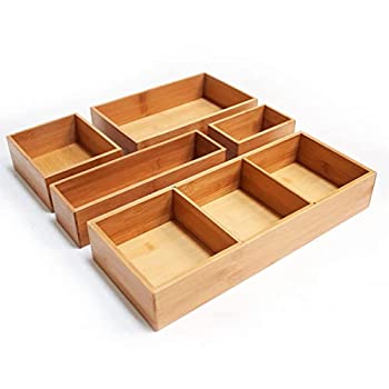 【中古】【輸入品・未使用】Seville Classics Bamboo Drawer Organizer Boxes by Seville Classics