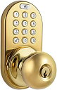 【中古】【輸入品 未使用】MiLocks TKK-02P Digital Door Knob Lock with Electronic Keypad for Interior Doors カンマ Polished Brass by MiLocks