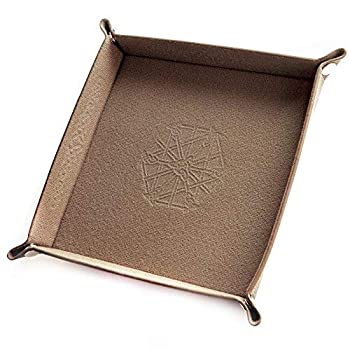 Wiz Dice Collapsible Bicast Leather & Felt Folding Dice Holder Rolling Tray with Snaps for DnD%カンマ% Tabletop Games%カンマ% Storage