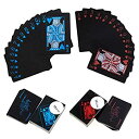 【中古】【輸入品 未使用】(Golden) - Waterproof Plastic Poker Playing Cards カンマ Black PVC Poker Table Cards Classic Magic Tricks Tool Deck (54pcs)