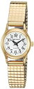 【中古】【輸入品・未使用】Timetechレディース14?KゴールドメッキストレッチExpansionブレスレットEasy to Read Classic Wa...