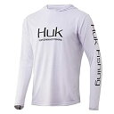【中古】【輸入品・未使用】Huk メンズ Icon X パーカー | フィッシングシャツ + 30 UPF 日焼け防止 ホワイト S