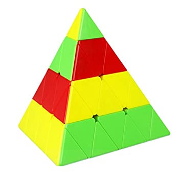 【中古】【輸入品・未使用】CuberSpeed Qiyi 4x4 ピラミッドステッカーレスマジックキューブ Qiyi Master Pyraminx スピードキューブ