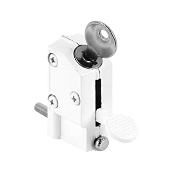 【中古】【輸入品 未使用】Defender Security U 9884 Sliding Door Lock カンマ Keyed カンマ Step-On カンマ White Finish