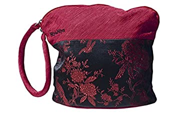 【中古】【輸入品・未使用】HiyaHiya 小さなプロジェクトバッグ ニットとかぎ針編み用 赤と黒の花柄のサムネイル