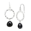 【中古】【輸入品・未使用】Silpada 'Dark Halo' Natural Black Agate Drop Earrings in Sterling S...