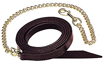 【中古】【輸入品・未使用】(2.5cm x 1.8m w/60cm Chain%カンマ% Mahogany) - Weaver Leather Single-Ply Horse Lead Features Brass Plated Chain