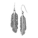 【中古】【輸入品・未使用】Silpada 'Etched Feather' Drop Earrings in Sterling Silver