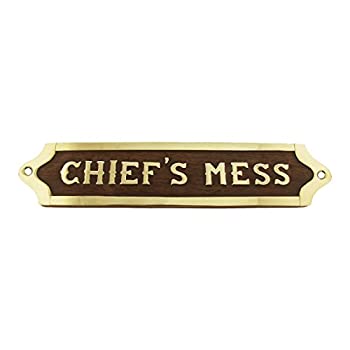【中古】【輸入品・未使用】Chiefs Mess真鍮ドアサインMaritime Ships Plaque