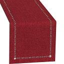 【中古】【輸入品・未使用】(36cm x 300cm%カンマ% Cranberry) - Handmade Hemstitched Polyester Rect...