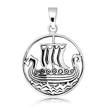 【中古】【輸入品・未使用】WithLoveSilverソリッド925スターリングシルバーNorse Viking Shipボートペ..