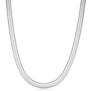 【中古】【輸入品・未使用】スターリングシルバー 6.9mm ヘリンボーン ネックレス (18、20、24インチ)