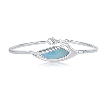 【中古】【輸入品・未使用】スターリングシルバー 楕円形 ラリマーバングル