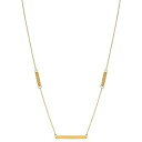 【中古】【輸入品・未使用】Kooljewelry 14Kイエローゴールド バーステーション 長さ調節可能 ネックレス(17インチまたは18インチに調整可能)