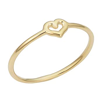 【中古】【輸入品・未使用】Kooljewelry 14Kイエローゴールド 4.7mm 小さなハート ミニマリスト リング 女性用 【中古】【輸入品・未使用】Kooljewelry 14Kイエローゴールド 4.7mm 小さなハート ミニマリスト リング 女性用