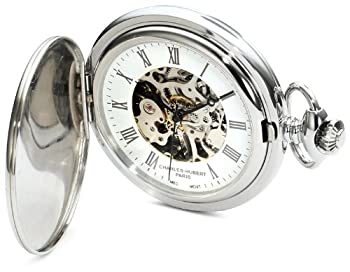 【中古】【輸入品・未使用】Charles-Hubert Paris 3918 Stainless Steel White Dial Mechanical Pocket Watch 【中古】【輸入品・未使用】Charles-Hubert Paris 3918 Stainless Steel White Dial Mechanical Pocket Watch
