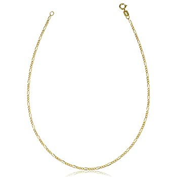 【中古】【輸入品・未使用】KoolJewelry 14Kイエローゴールド フィガロアンクレット 足チェーンブレスレット サマービーチジュエリー (1.4mm 10インチ)