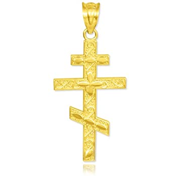 【中古】【輸入品・未使用】14?Kゴールドロシア正教会クロスペンダント 【中古】【輸入品・未使用】14?Kゴールドロシア正教会クロスペンダント