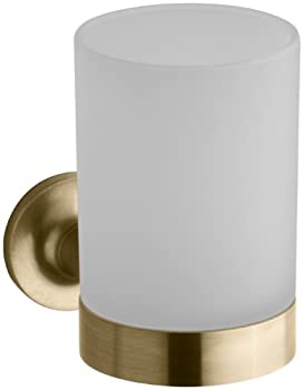 (Vibrant Moderne Brushed Gold) - Kohler K-14447-BGD Purist Tumbler and Holder%カンマ% Vibrant Moderne Brushed Gold