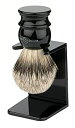 【中古】【輸入品・未使用】Edwin Jagger Handmade Imitation Ebony English Shaving Brush (silver Tip Badger Hair) With Drip Stand 3ej466lds