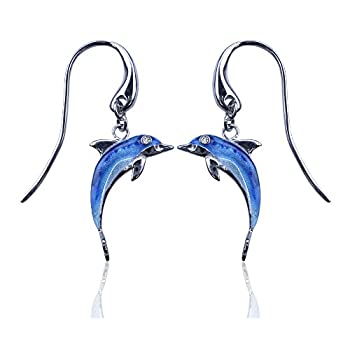 【中古】【輸入品・未使用】Guy Harvey エナメルイルカイヤリング スターリングシルバー製