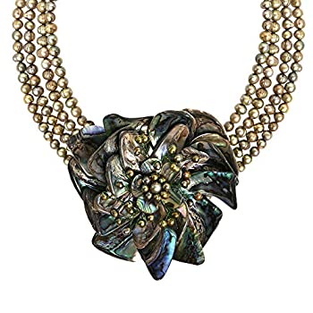 【中古】【輸入品・未使用】Phenomenal Abalone Shell Water Lily Lotus養殖淡水パール花柄ネックレス 【中古】【輸入品・未使用】Phenomenal Abalone Shell Water Lily Lotus養殖淡水パール花柄ネックレス