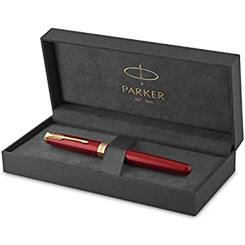 yÁzyAiEgpz(Medium Nib%J}% Stainless Steel Nib%J}% Red Lacquer - Gold Trim) - Parker Sonnet Medium Nib Lacquer Gold Finish Trim Gift Boxed Fount