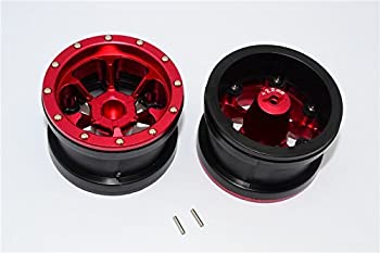 šۡ͢ʡ̤ѡRCڥѡ Aluminium 6 Poles Beadlock With 22mm Hub &Nylon Wheels Frame For 2.2'' Tire - 1Pr Red