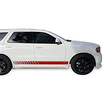 【中古】【輸入品 未使用】Bubbles Designs デカールステッカー ビニール サイドスポーツ ストライプキット Dodge Durango 2010-2017対応 (レッド)