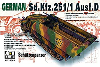 【中古】【輸入品・未使用】AFVクラブ 1/35 ドイツ軍 Sd.Kfz.251/1AusfD 装甲兵員車 プラモデル FV35063【メーカー名】AFVクラブ【メーカー型番】35063【ブランド名】AFVクラブ(AFV CLUB)【商品説明】AFVクラブ 1/35 ドイツ軍 Sd.Kfz.251/1AusfD 装甲兵員車 プラモデル FV35063当店では初期不良に限り、商品到着から7日間は返品を 受付けております。こちらは海外販売用に買取り致しました未使用品です。買取り致しました為、中古扱いとしております。他モールとの併売品の為、完売の際はご連絡致しますのでご了承下さい。速やかにご返金させて頂きます。ご注文からお届けまで1、ご注文⇒ご注文は24時間受け付けております。2、注文確認⇒ご注文後、当店から注文確認メールを送信します。3、配送⇒当店海外倉庫から取り寄せの場合は10〜30日程度でのお届けとなります。国内到着後、発送の際に通知にてご連絡致します。国内倉庫からの場合は3〜7日でのお届けとなります。　※離島、北海道、九州、沖縄は遅れる場合がございます。予めご了承下さい。お電話でのお問合せは少人数で運営の為受け付けておりませんので、メールにてお問合せお願い致します。営業時間　月〜金　10:00〜17:00お客様都合によるご注文後のキャンセル・返品はお受けしておりませんのでご了承下さい。