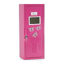 【中古】【輸入品 未使用】18 Inch Doll Furniture Bright Pink Doll School Locker Storage Wardrobe with Lock and Key カンマ Clothes Hangers カンマ Magnetized