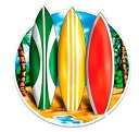 【中古】【輸入品・未使用】GT Graphics Surfboards トロピカルビーチ オーシャンサーフィン - 8インチ ビニールステッカー - 車 ノートパソコン I-パッド - 防水デカール