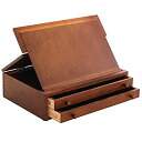 【中古】【輸入品・未使用】(2-Drawer Walnut Drawing Board Easel) - US Art Supply Walnut 2-Drawer Adjustable Wooden Storage Box with Fold Up Solid Drawing Easel