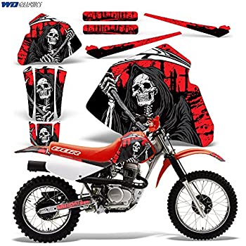 【中古】【輸入品・未使用】卸売デカール MX ダートバイク グラフィックキット ステッカー デカール Honda XR80/XR100 1985-2000対応 - リーパーV2 レッド