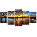 【中古】【輸入品・未使用】Nachic Wall- キャンバスウォールアート レイク上の夕日 トラビスのテキサスの写真 キャンバス地 自然の風景 アート ホーム...