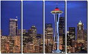 yÁzyAiEgpz摜Sensations Framed Huge 4-panel Seattle Skyline GicleeLoX