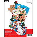 【中古】【輸入品・未使用】Bucilla 18インチ クリスマスストッキングフェルトアップリケキット 86898E ジンジャーブレッドドリーム