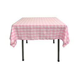 【中古】【輸入品・未使用】LaリネンCheckered Overlayテーブルクロス、58?by 58-inch ピンク TCcheck58X58Pink