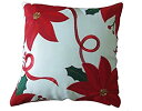 【中古】【輸入品・未使用】装飾クリスマス刺繍Poinsettiasデザインクッションカバー 18%ダブルクォーテ% x 18%ダブルクォーテ% SESNL BL...