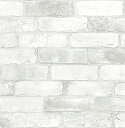 【中古】【輸入品・未使用】NuWallpaper NU2218 ロフトホワイトレンガ ピール&スティック壁紙 ホワイト & オフホワイト