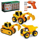 【中古】【輸入品・未使用】3 Toy Trucks Take Apart STEM Learning Toys Set%カンマ% Dump truck%カンマ%...