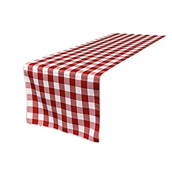 【中古】【輸入品・未使用】LA Linen Poly Checkered Table Runner%カンマ% 14 by 108-Inch%カンマ% Re..