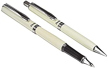 yÁzyAiEgpz(Cream) - Pentel Libretto Roller Gel Pen and Pencil Set with Gift Box%J}% Pen 0.7mm and Pencil 0.5mm%J}% Cream Barrels (K6A8W-A)