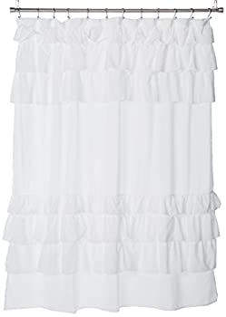 šۡ͢ʡ̤ѡMadison Park Grace White%% Solid Cottage Top Shower Curtains for Bathroom%% 72 X 72%% 72x72