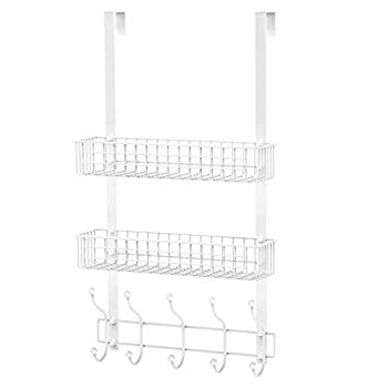 【中古】【輸入品 未使用】Coat Rack カンマ MILIJIA Over The Door Hanger with Mesh Basket カンマ Detachable Storage Shelf for Towels カンマ Hats カンマ Handbags カンマ Coat