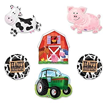 【中古】【輸入品・未使用】Barn Farm Animals Birthday Party Cow%カンマ% Pig%カンマ% Tractor%カンマ% Barn Balloons Decorations Supplies by Anagram