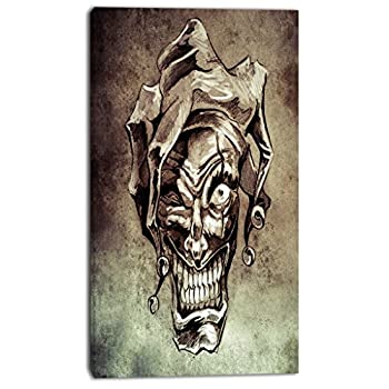 【中古】【輸入品 未使用】DesignArtファンタジークラウンジョーカーTattooスケッチデジタルアートメタルウォールアート mt7822 12x28 MT7822-12-28