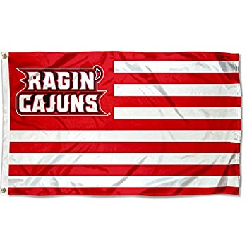 【中古】【輸入品・未使用】ルイジアナ大学ラファイエット校レイジンケイジャンズ アメリカ国旗