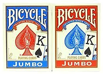 yÁzyAiEgpzBicycle Poker Standard Size Jumbo Face Index Playing Cards%J}% Blue/Red%J}% 12 Piece