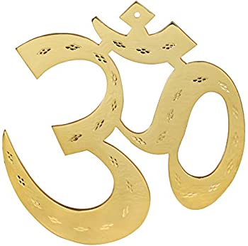 【中古】【輸入品・未使用】エキゾチック インディア オーム (壁掛け) - 真鍮像